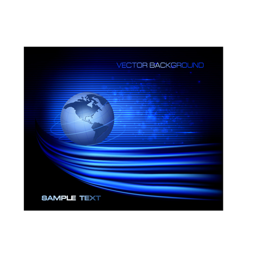 Set of Blue globe vector background 01