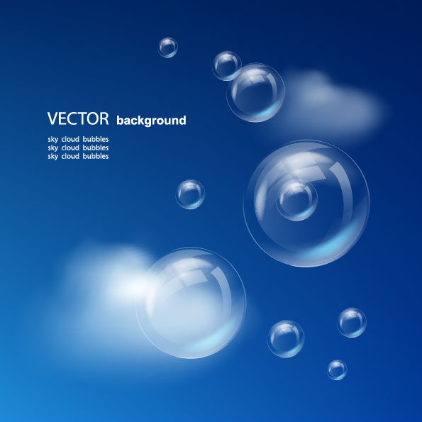 Set of Sky cloud bubbles vector backgrounds 01