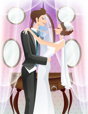 Sweet wedding set 76 vector