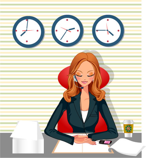Stylish office people set 70 vector