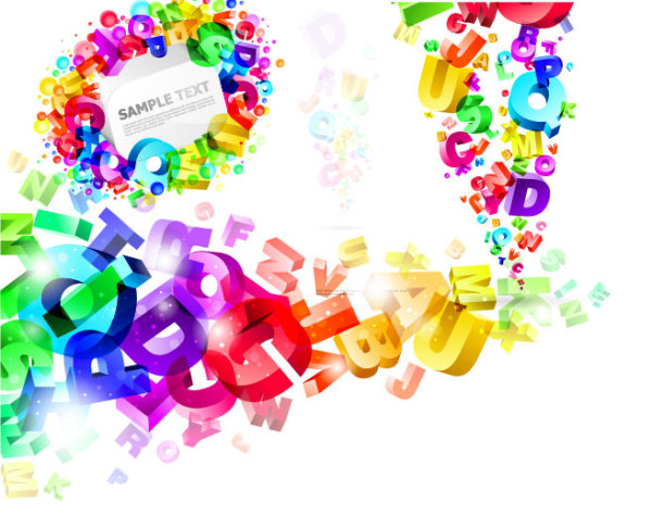 symphony English letters dynamic colorful background 