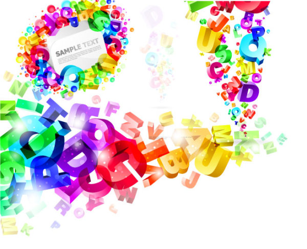 3D Colorful letters background Vector