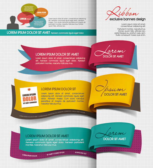 Color Bookmarks design elements vector 01