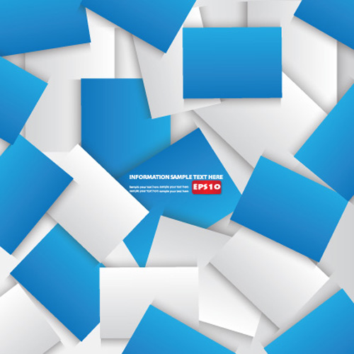 3D Colored squares vector backgrounds set 01