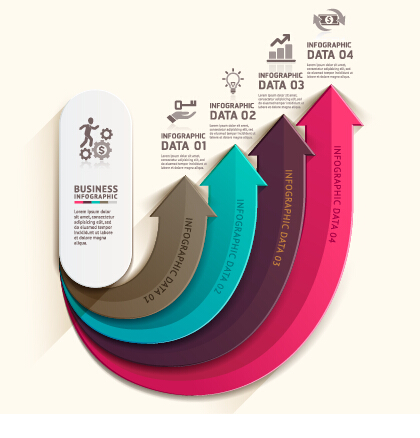 Abstract arrow business infographics vector 07