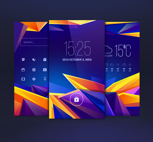 Abstract style mobile interface theme vector 04