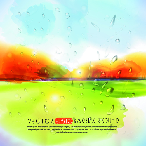 Autumn watercolor vector background 01