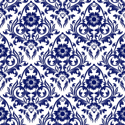 seamless pattern ornaments ornament floral blue 