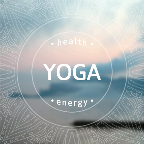 Blurred yoga creative background vectors set 01
