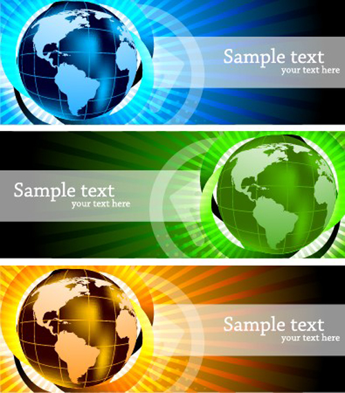 Bright Stylish banners design vector set 02