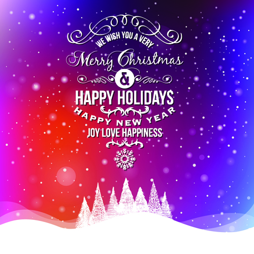Winter holiday cards vector set 02