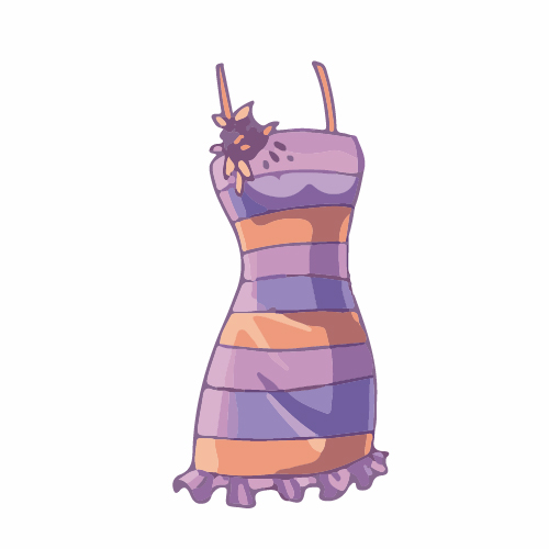 Cartoon evening dress fashion vector illustration 07