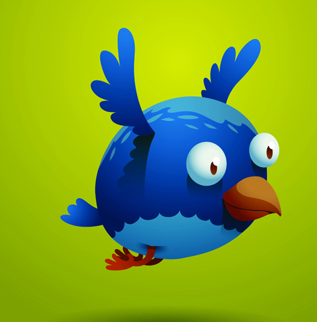 Set of Cartoon funny bird vector 01