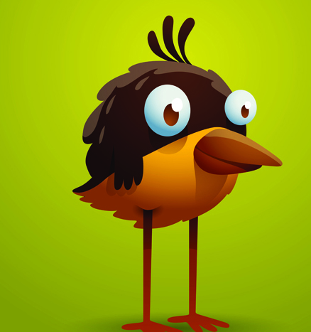 Set of Cartoon funny bird vector 03