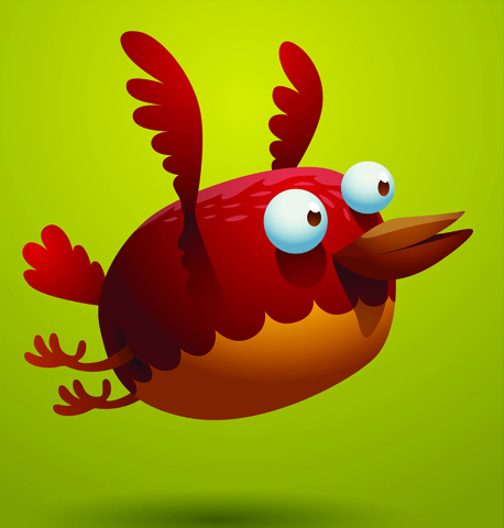 Set of Cartoon funny bird vector 04
