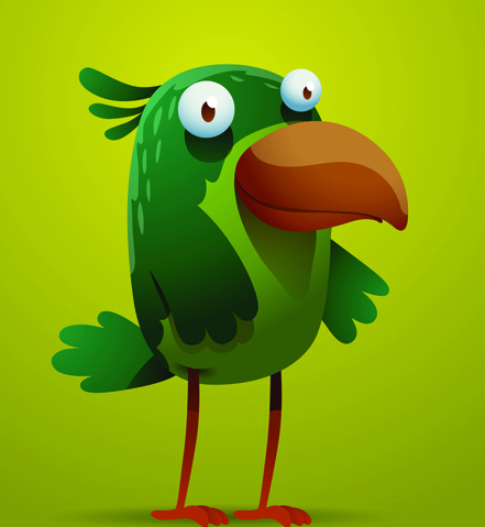 Set of Cartoon funny bird vector 05