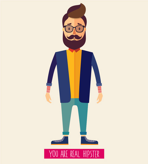 Cartoon man flat vector material