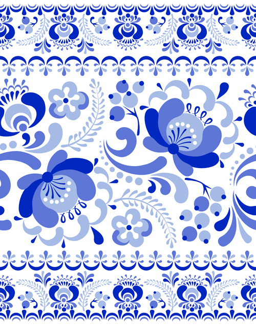 seamless pattern chinese blue and white 