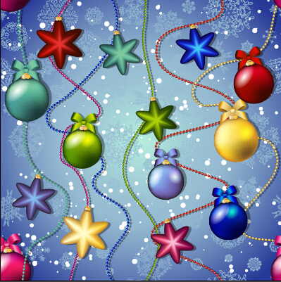 Christmas balls with baubles vector seamless pattern 03