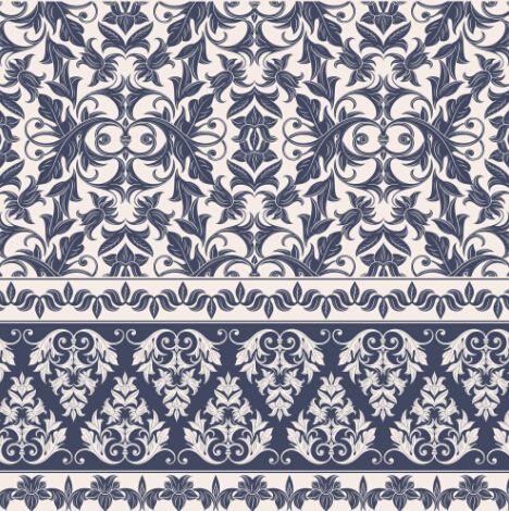 Classical ornament pattern with border vector material