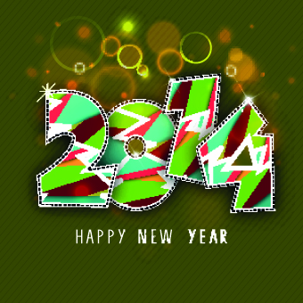 Colored 2014 design vector background set 03