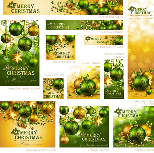 Colored xmas design decor vector material 01
