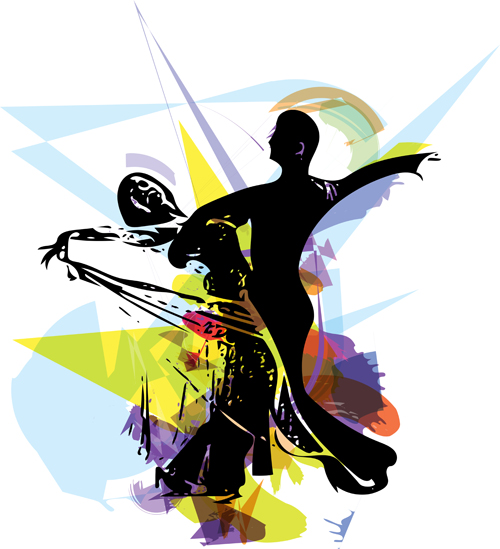 Dancing watercolor drawn vector material Dancing watercolor drawn vector material