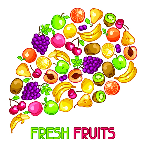 fruit fresh different background 