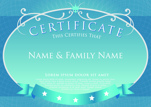 Elegant certificate template vector design 07