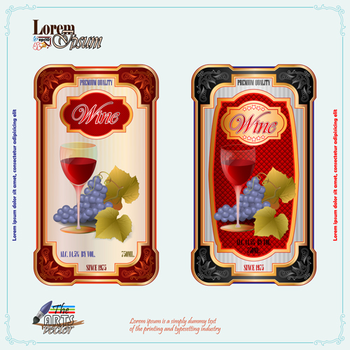 Exquisite wine labels template vector design 01 Exquisite wine labels template vector design 01