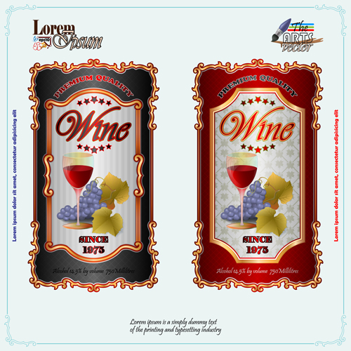 Exquisite wine labels template vector design 03 Exquisite wine labels template vector design 03