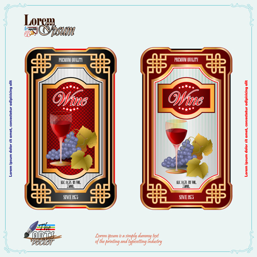 Exquisite wine labels template vector design 04 Exquisite wine labels template vector design 04