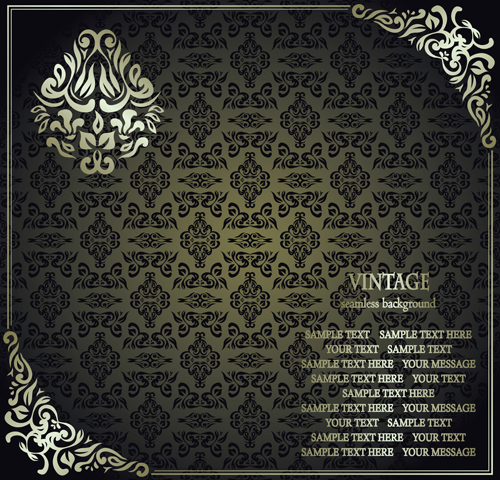 Floral Vintage background vector 01