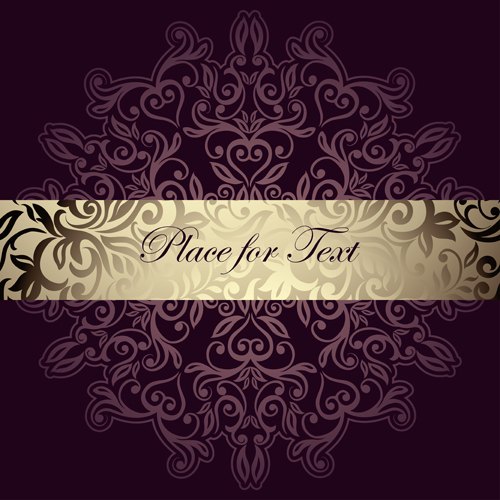 Floral Vintage background vector 02