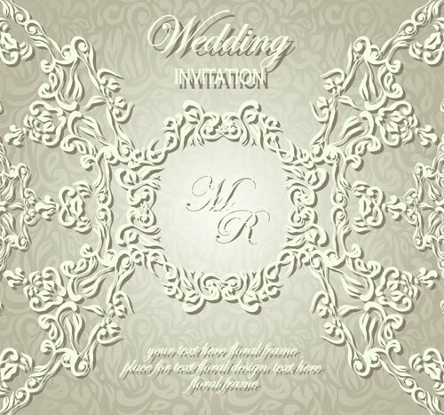 Floral Vintage background vector 03