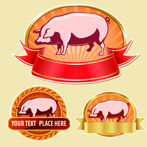 Vintage Food labels vectors 01