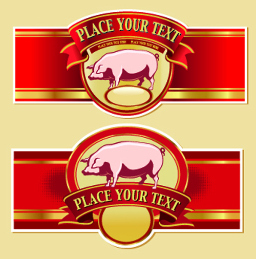 Vintage Food labels vectors 02
