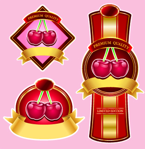 Vintage Food labels vectors 05