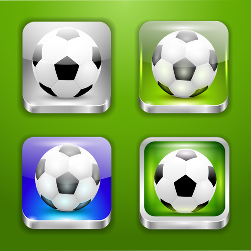 square icons glass texture football 