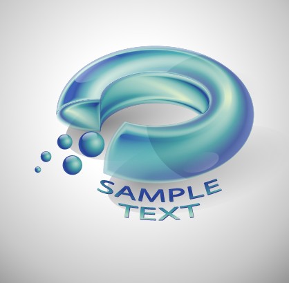 Glossy abstract shapes vector illustration 02