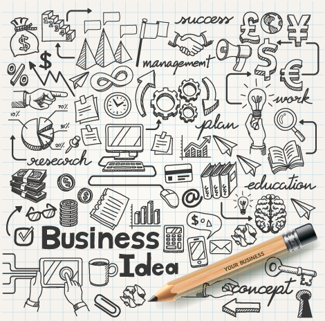 Hand drawn business infographics elements vector