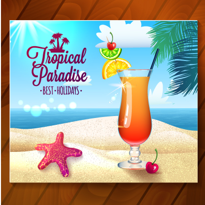 Holiday photo with wooden background vector