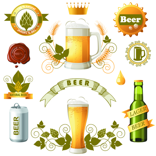 Shiny food cooking icons vector 01