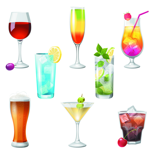 Shiny food cooking icons vector 02