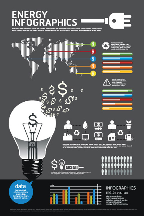 Set of Year Infographic and diagram vector material 01