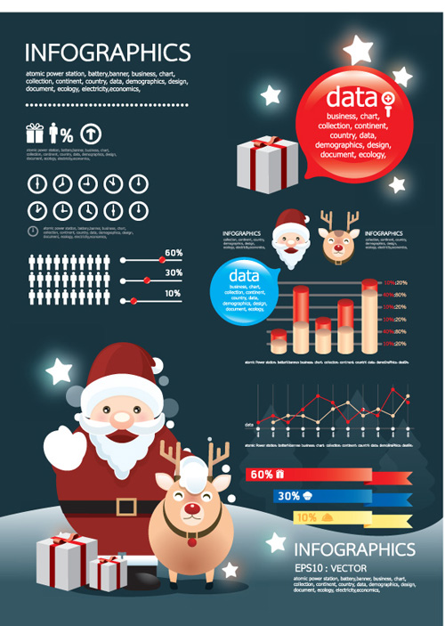 Set of Year Infographic and diagram vector material 02