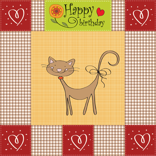 Cute Kid card design vector 01