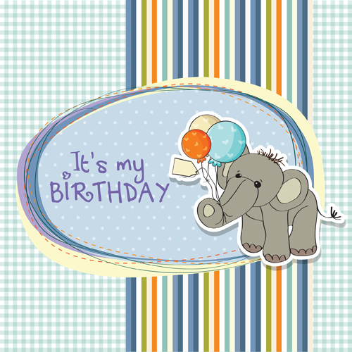 Cute Kid card design vector 05