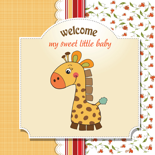 Cute Kid card design vector 08