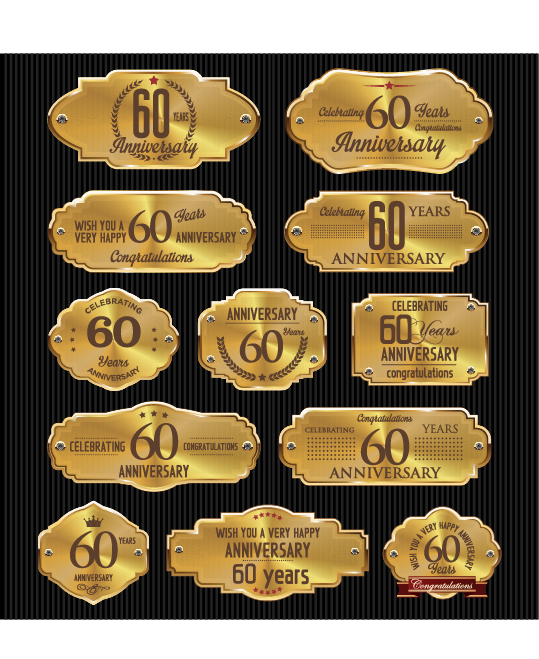 luxury laurel labels golden anniversary 